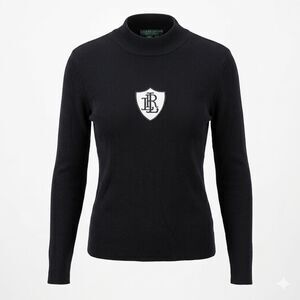 VTG 90s LAUREN ACTIVE Ralph Lauren LRL Crest Ribbed Turtleneck Sweater‎ L Rare